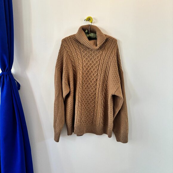 OAK + FORT Sweaters - OAK + FORT Oversized Fawn Cableknit Sweater
